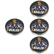 4Pcs Multi-Functional Metal Dealer Buttons for Poker Games Assorted