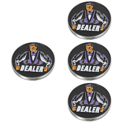 4Pcs Multi-Functional Metal Dealer Buttons for Poker Games Assorted