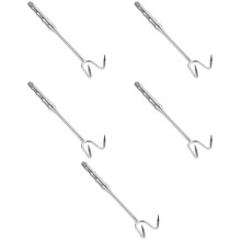5Pcs Smooth Stainless Steel Meat Flipper Hooks Easy-Clean Food Turner