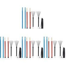 4 Sets Drum Kit Accessories Ergonomic Drumstick Wire Brush Brushes