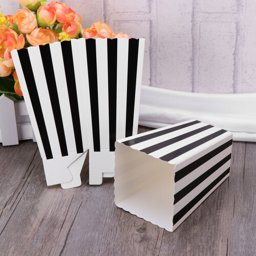 Practical Black Popcorn Boxes For Home And Theater Use 12pcs 2