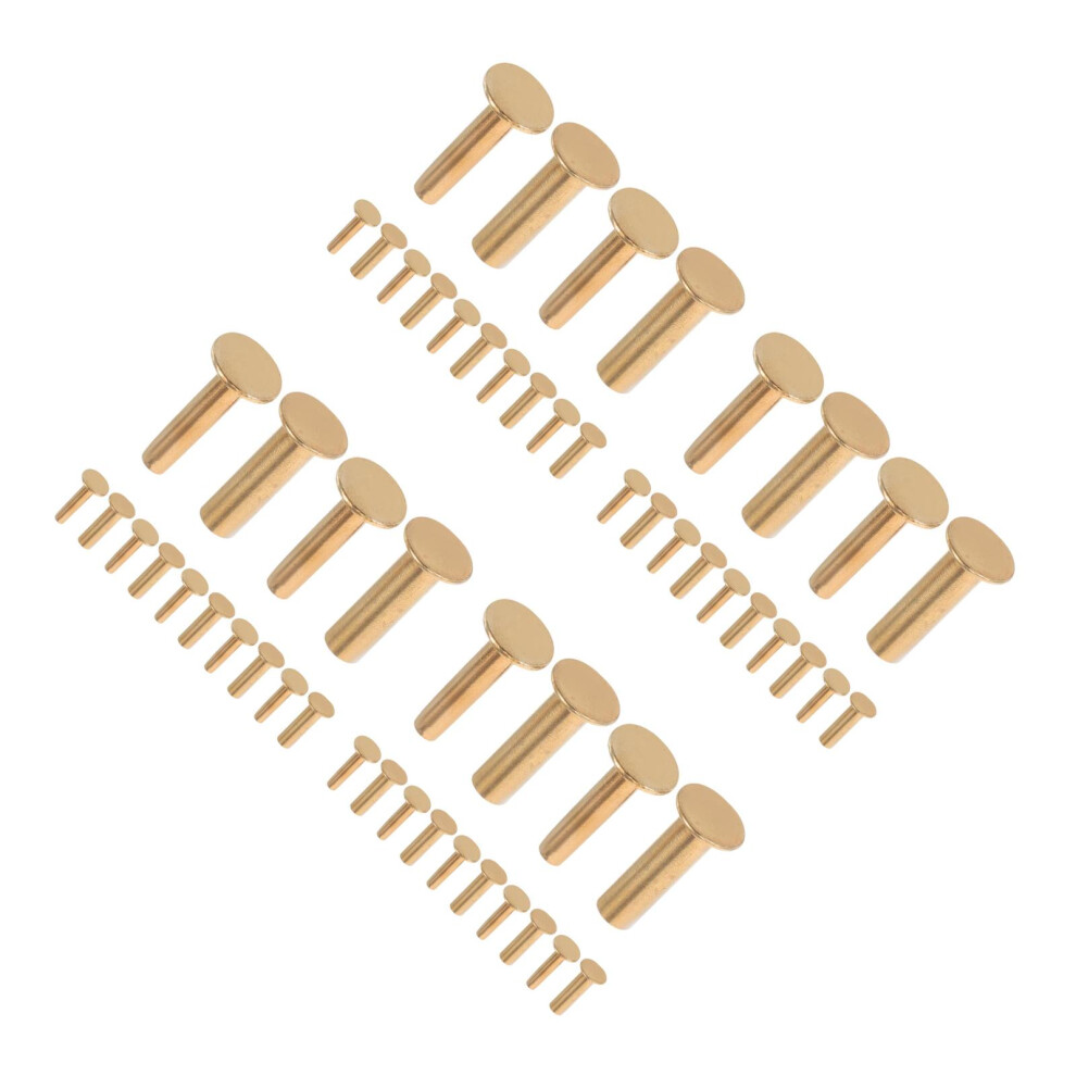 56Pairs Golden Handle Pins Sturdy Stainless Steel Cutlery Rivets 3722821892332