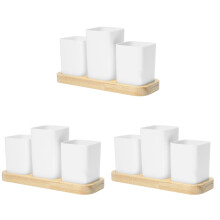 3Pcs Multi-Color PP Wood Utensil Box Durable Cutlery Storage Holder