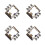 4Sets Black Gold Paper Birthday Photo Booth Props Party Glasses Frames 1