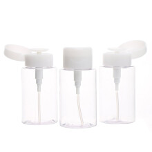 4Pcs White Plastic Dispensing Bottles for Makeup Remover Travel Use