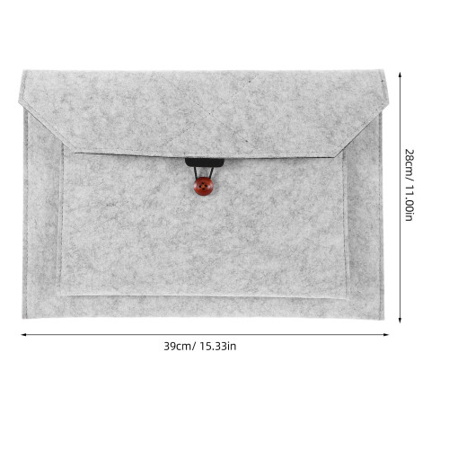 Portable Light Grey Felt Laptop Sleeve Bag with Protective Design 1