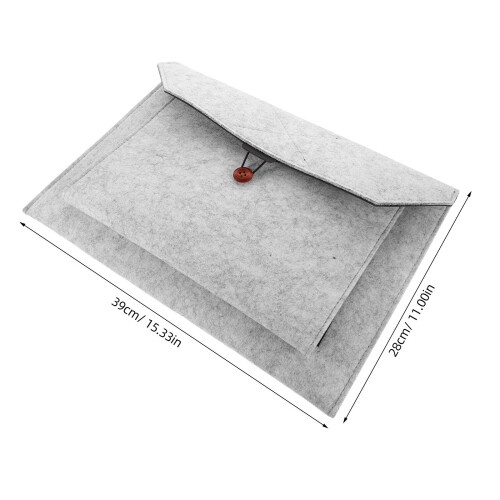Portable Light Grey Felt Laptop Sleeve Bag with Protective Design 2