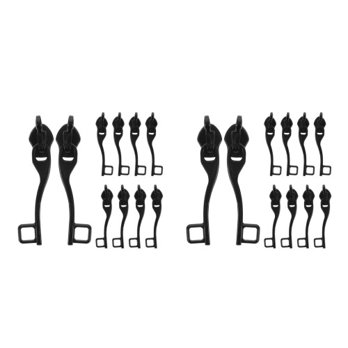 10Pairs Metal Zipper Pull Locks for Backpacks Black Smooth Slider