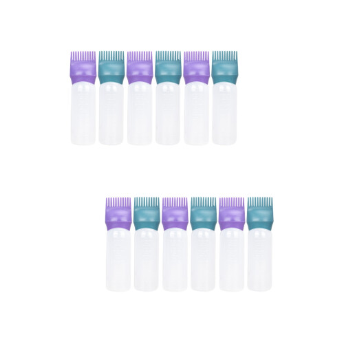 12Pcs Root Comb Applicator Bottle for Hair Dye Assorted Colors Plastic