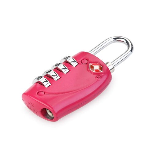 2Pcs Durable Rosy Zinc Alloy Tsa Luggage Padlocks 4-Digit Code 2