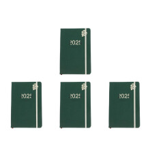 4Pcs Compact Dark Green Weekly Desk Planner Thick Paper Daily Notepad