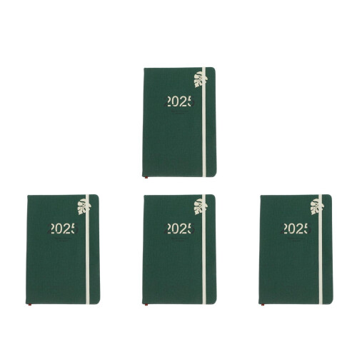 4Pcs Compact Dark Green Weekly Desk Planner Thick Paper Daily Notepad