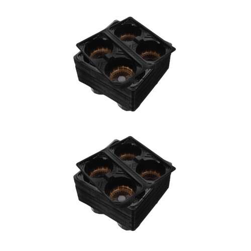 100Pcs Sturdy Black Plastic Coffee Carrier Tray for Takeout Beverages