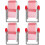 4Pcs Miniature Red Beach Chairs Plastic Cloth Foldable Decoration 1