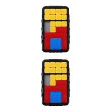 2Pcs Smart Sliding Puzzle Game Black Plastic Cognitive Development Toy