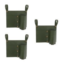 3St Duurzame Groene PU Zijzakken Met Bekerhouder Voor Outdoor Stoelen