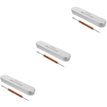 3Pcs Assorted Color Coffee Decorating Pens Stainless Steel and Wood