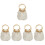 5Pcs White Woven Drawstring Handbag for Summer Casual Use 1