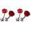 4Pcs Red Rose Tuxedo Studs and Cufflinks Set for Men Suit Elegance 2