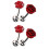 4Pcs Red Rose Tuxedo Studs and Cufflinks Set for Men Suit Elegance 4