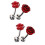 4Pcs Red Rose Tuxedo Studs and Cufflinks Set for Men Suit Elegance 6