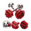 4Pcs Red Rose Tuxedo Studs and Cufflinks Set for Men Suit Elegance 8