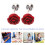 4Pcs Red Rose Tuxedo Studs and Cufflinks Set for Men Suit Elegance 9