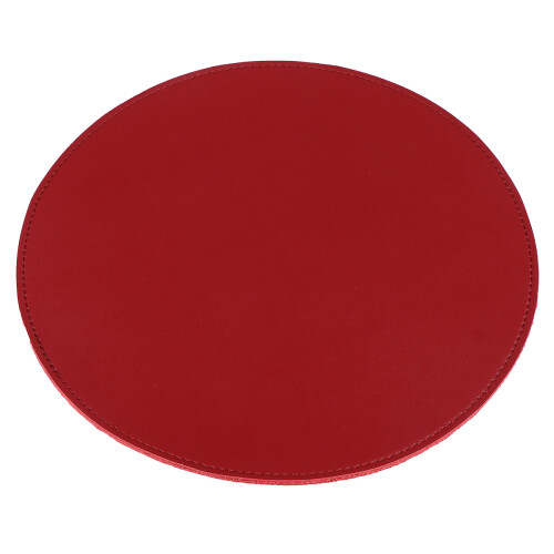 Red Round Leather Mouse Mat Soft Comfortable Laptop Desktop Pad