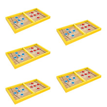 5Sets Yellow Plastic Chess Board Toys Durable Kids Educational Game