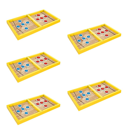 5Sets Yellow Plastic Chess Board Toys Durable Kids Educational Game