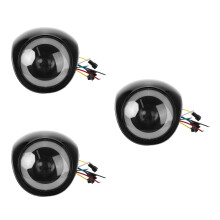 3Pcs Versatile Black LED Headlamps for Electric Scooter Accessories