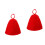 2Pcs Comfortable Red Felt Sauna Hats Reusable Bathing Room Caps 1