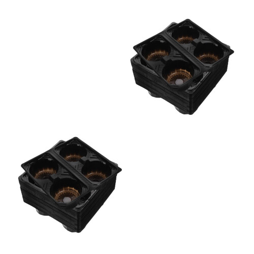 100Pcs Sturdy Black Plastic Coffee Carrier Tray for Takeout Beverages 2