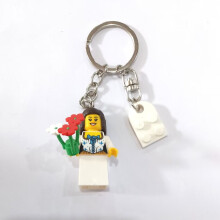 (White)Stitch Building Block Keyring Toy With Diy Assembly For Kids Gift Enthusiasts