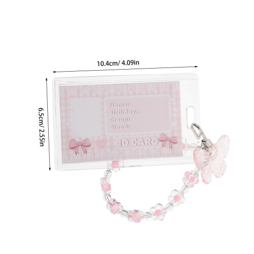 Raindrops Student Card Holder Pink Acrylic 1pack 2