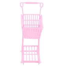 Compact Pink Mini Shopping Cart Toy with Handle for Kids