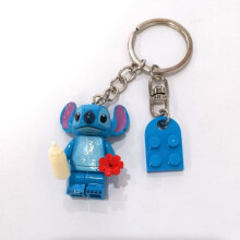 (Blue)Stitch Building Block Keyring Toy With Diy Assembly For Kids Enthusiasts Gift