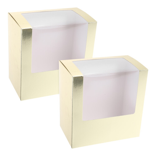 6Pcs Lightweight Golden Hat Storage Container with Window Design 2