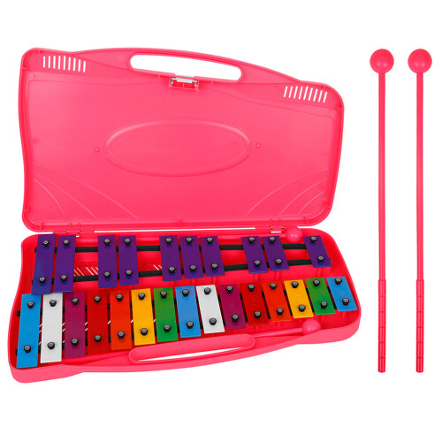 2Sets Beginnersxylofoon 25 Roze Kinderinstrument Met Stevig ABS 1