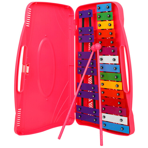 2Sets Beginnersxylofoon 25 Roze Kinderinstrument Met Stevig ABS 2