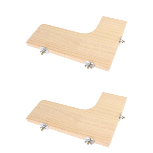 2Pcs Light Yellow Wooden Pet Springboard Platform for Small Animals 2