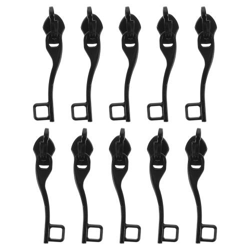 10Pairs Metal Zipper Pull Locks for Backpacks Black Smooth Slider 2