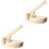 2 Pcs Wooden Dumpling Presser Tool For Home Use Log Color 3