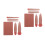 2Sets Coffee Color Makeup Brushes Plastic Synthetic for Travel Use 4