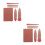 2Sets Coffee Color Makeup Brushes Plastic Synthetic for Travel Use 5