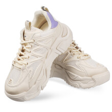 1Paire Chaussures Sport Mode Femme Semelle Épaisse En PU Résistant