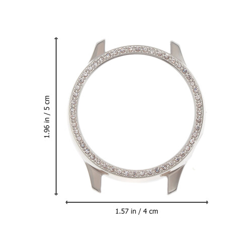 1Pc Silver Diamond Watch Protection Case Scratch Resistant Cover 1