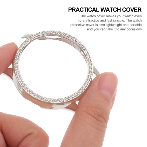 1Pc Silver Diamond Watch Protection Case Scratch Resistant Cover 2