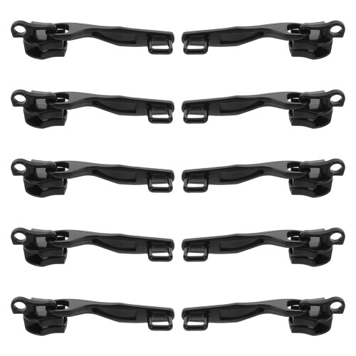 20Pairs Sleek Black Metal Zipper Slider Pulls for Luggage Backpack Use 1