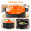 Orange Ceramic Casserole Pot with Lid, Home Stew Cooker 7